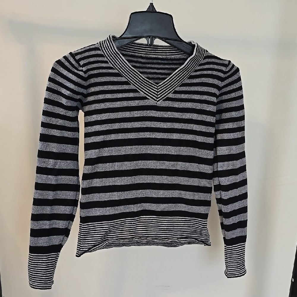 Striped Black and Gray Sweater